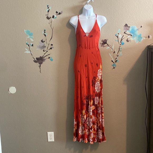 Free People get to you maxi slip dress boho XS - Picture 2 of 6
